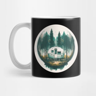 Camping Van, Adventure in the Forest, Watercolor Style Mug